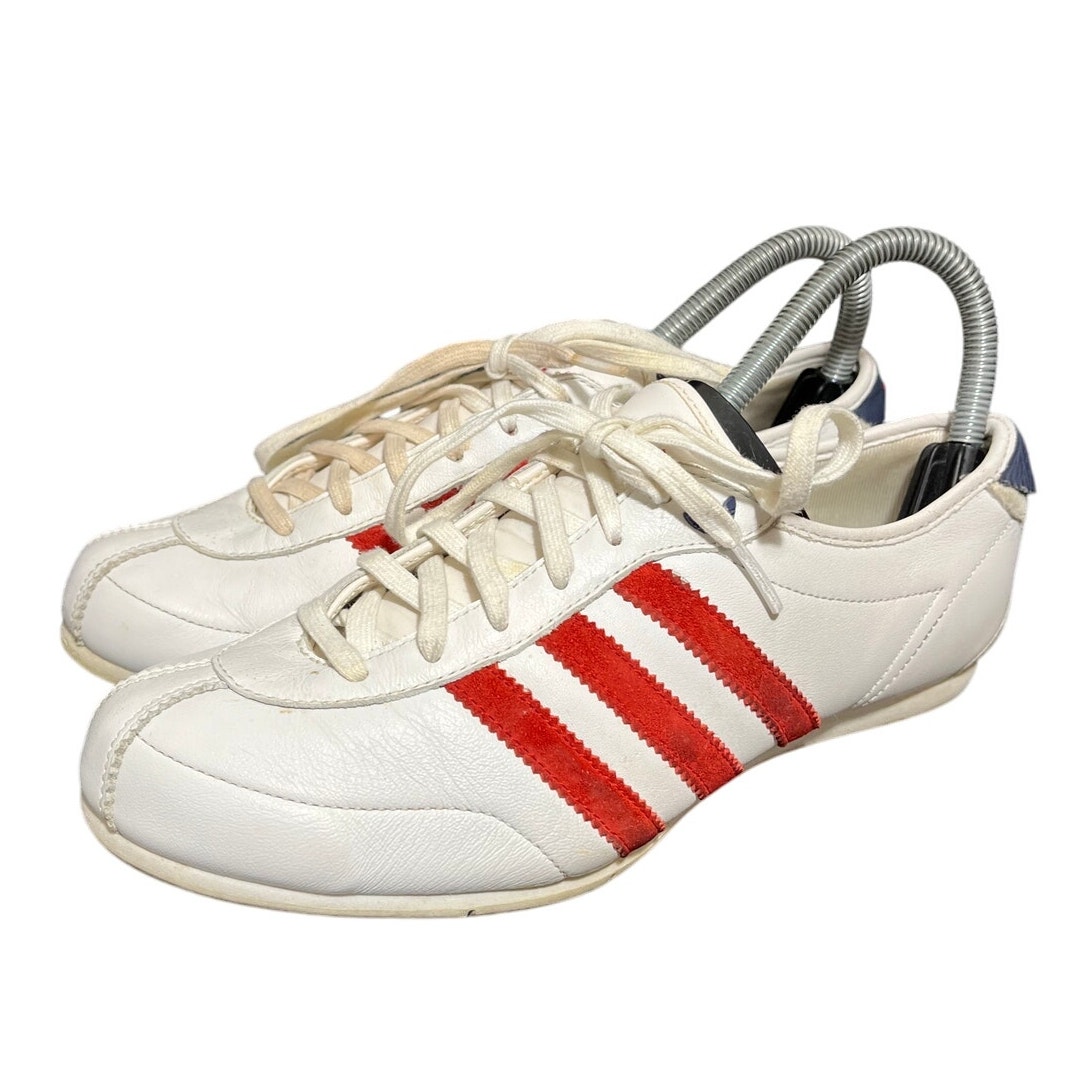 Vintage Y2k Womens Adidas Shoes Striped White Red Sneakers Size 6.5 Classic